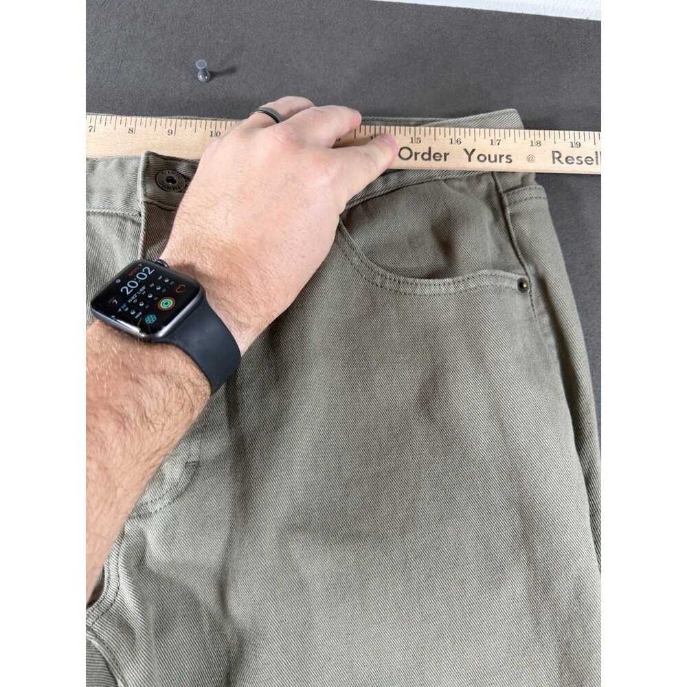 Peter Manning Travel Jeans Mens 36x27 Green Slim Fit Twill Denim NYC Stretch - Picture 7 of 9